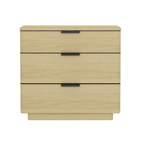 Manhattan Comfort Payton 26" Modern Nightstand - Natural Oak/Black-Modern Nightstand for Bedroom and Living Room Use
