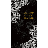 DateWorks 2026-2027 Monthly Pocket Planner - 3.5" x 6.5" - Elegance - English-6.5" x 3.5" size perfect for on the go planning