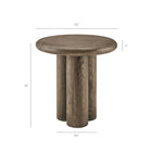 Modway Tori 20" Indoor/Outdoor Round Side Table - Weathered Walnut-Faux Wood Finish