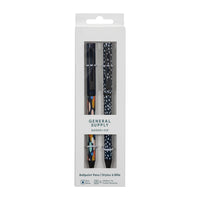 General Supply Goods + Co Twist Ballpoint Pens - Purple Dots - 2 Pack-Twist-action ballpoint pens with blue ink