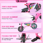 Gyrocopters Radi8 Electric Scooter for Kids - Speed 25 kmph - Range 20 km - LED Lights - Pink-With a top speed of 25 km/h and a specialized "Push-to-Start" safety feature, young riders enjoy a smooth, secure acceleration that keeps them in total control of their journey