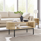 Modway Fortitude Wood Coffee Table - Oak-Metal Legs