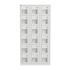 Ceha NH Series 6-Tier Commercial-grade Steel Locker with Front Vents and Recessed Handle - Bank of 3 - Light Grey-Commercial-grade durability for heavy daily use