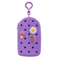 Gry Mattr Kids Eyeglass Case Silicone Sun Case Charm - Purple-Purple zipper fastener