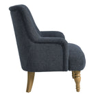 Modway Ellington Fabric Upholstered Accent Armchair - Slate Blue-Classic Turned Front Legs