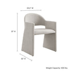 Modway Talia Upholstered Fabric Dining Armchair - Linen-Bentwood Frame