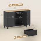 HOMCOM Modern 47.2" L Sideboard Buffet Cabinet with Soft-Close Doors - Black-A 3-level adjustable shelf inside fits tall items like blenders or large bottles