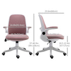 Vinsetto Breathable Rocker Office Chair with Liftable Armrests - Pink-Rocking function for taking a break