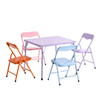 Homy Casa Kid's 5-Piece Table & Chairs Set-Space-Saving & Foldable Design - Ideal for small spaces, this foldable table and chair set offers portability and easy storage, perfect for any room.