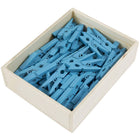JAM Paper Wood Clip Clothes Pins - Medium - 1 1/8" - Blue - 50 Pack-Quantity: 50 pins per pack