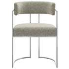 Modway Huron Curved Back Fabric and Metal Dining Accent Chair - Silver/Wheat-9