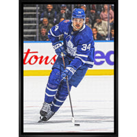 Auston Matthews Maple Leafs Action - Framed Canvas - 22" x 31"-Premium canvas print with gallery-wrapped edges