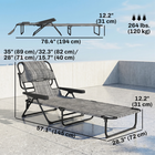 Outsunny Folding Lounge Chair with Reclining Back - Tanning Chair - Mixed Grey-Load-bearing, water-safe powder-coated metal frame