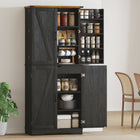 HOMCOM 72" H Farmhouse Kitchen Pantry Cabinet - Black-Three-level adjustable shelf for items of various height 
