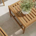 Modway Hayden 46" Outdoor Teak Wood Coffee Table - Natural-Open Lower Shelf