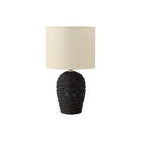 Monarch Specialties 17" H Transitional Table Lamp - Black Rattan / Beige Shade-Refresh your home with this stylish 17"h table lamp featuring a black rattan base and a chic beige fabric shade, perfect for creating a warm and inviting ambiance in your living room, bedroom, or home office
