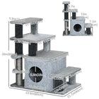 PawHut Adjustable Height Cat Stairs with Scratching Post for Sofa - Black?Grey-Jute posts help keep your cat's nails healthy 