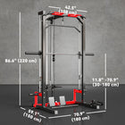 Soozier Power Cage Smith Machine-Adjustable 8 level barbell rack ranges from 11.8" -70.9" (30 -180 cm)