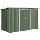Outsunny Galvanized Steel Garden Tool Storage Shed - 9' x 4' - Green-Spacious design for storing outdoor tools, equipment, and gardening gear 