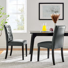 Modway Duchess Vinyl Dining Chair - Grey - 2 Pack-Solid Rubberwood Legs