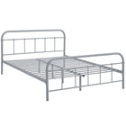 Modway Maisie Stainless Steel Queen Bed Frame - Grey-Rustic Cottage Metal Platform Bed