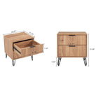 Manhattan Comfort DUMBO Modern Nightstand, Dresser Set and 5-Drawer Tall Dresser Set - Golden Brown-Recommended for up to 35 inch TV.