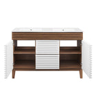 Modway Render 48" Double Sink Bathroom Vanity - White/Walnut/White-8