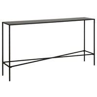Hudson&Canal Henley 55"W Console Table with Metal Top - Blackened Bronze-An industrial design for your entryway, living room, den, and more