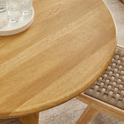 Modway Rivian Round 48" Wood Dining Table - Oak-Adjustable Non-Marking Foot Caps