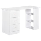 HOMCOM 47.25" Computer Desk with Storage - White-A 47.25" long tabletop provides you with ample working area and space for your laptop 