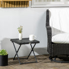 Outsunny Rattan Coffee Table for Balcony - Black-The folding design makes carrying a breeze and can save your interior space when not in use  