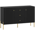 HOMCOM Modern 47.2" L Sideboard Buffet Cabinet with Storage - Black-Features three drawers and two cabinets, keeping your home neat and organized