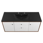 Modway Transmit 48" Wall-Mount Bathroom Vanity - Walnut/Black-8