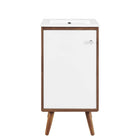 Modway Transmit 18" Bathroom Vanity - Walnut/White-Mid-Century Modern Vanity