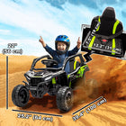 Qaba 12V Licensed KAWASAKI TERYX KRX 2WD Electric Ride on Truck - Black-Realistic cockpit with music via USB for an immersive driving experience 
