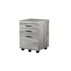 Monarch Specialties 7401 3-Drawer Filing Cabinet - Grey Reclaimed Wood-The smoothest rustic wood-look finish combined with black colored drawer handles makes for the perfect combination of styles