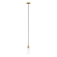 Modway Beacon 1-Light Pendant Light - Clear/Satin Brass-Modern 1-Light Pendant