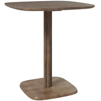 HOMCOM 27.6" Square Dining Table with Wood-Effect Top for 4 - Dark Brown-Solid rubberwood dining table for durability and strength
