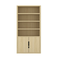 Manhattan Comfort Rivington 40" Modern 4-Shelf Bookcase Cabinet - Natural Oak-Modern Bookcase for Home Office, Living Room, and Extra Storage Use