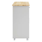 Modway Culinary Kitchen Cart With Spice Rack - Light Grey Natural-Full-Glide Drawers