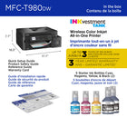 Brother INKvestment Tank MFC-T980DW Wireless & Ethernet Inkjet All-in-One Printer -  Colour - Multipurpose Tray-For customer service, visit www.brother.ca/support-center