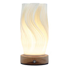 Xtricity Fractal Wave Portable LED Touch Night Light-3D printed lampshade with wooden base for a modern decorative look
