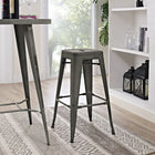 Modway Promenade Backless Bar Stool - Brown-Powder Coated Steel