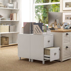 HOMCOM 2-Drawer Letter/A4 Filing Cabinet Lockable with Hanging Bars - White-Compact design fits neatly under desks to save space
