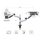 ShoppingAll Dual Monitor and Laptop Gas Spring Arm for 15-32" Monitors and 10-17" Laptops - White-Anti-scratch pads are added at the bottom of the base to prevent and protect your desk from scratches