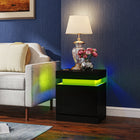 HOMCOM Nightstand for Bedroom - Black - Set of 2-Sleek and modern design to complement any decor