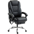 Vinsetto Reclining Massage Office Chair with Adjustable Height and Footrest - Black-Six vibration massage points with three modes, three intensities, and a timer to relax your body