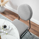Modway Craft Upholstered Fabric Dining Side Chairs - Black/Light Grey-Non-Marking Foot Caps