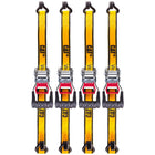CAT 4-Piece 16' Ratchet Tie Down Set - 1000 lbs. Capacity-Gentle on Cargo and Vehicles: Rubber-coated hooks and soft hooks safeguard your cargo and vehicle from scratches or scuffs