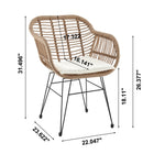 Manhattan Comfort Antibes Modern Patio 2-Person Seating Group 3-Piece Set with End Table - Tan/Cream-Includes Thin Seat Padding For Extra Comfort